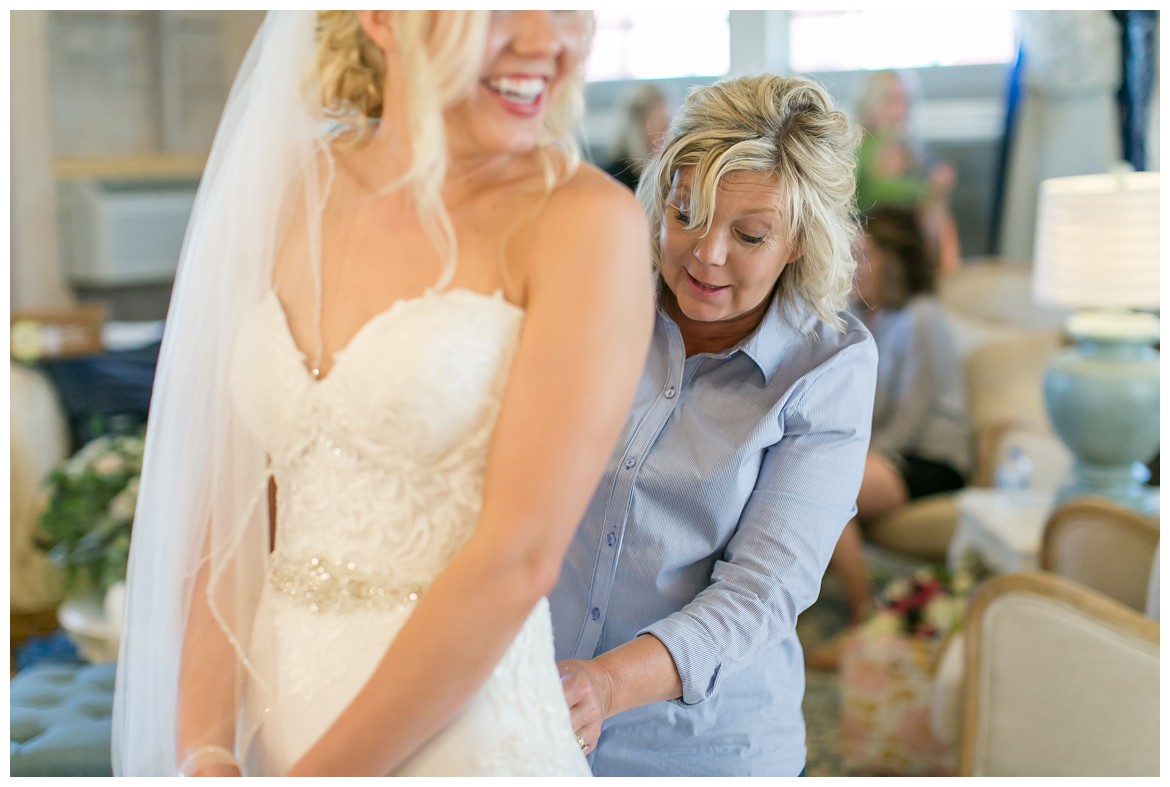 Bride and mom with dress